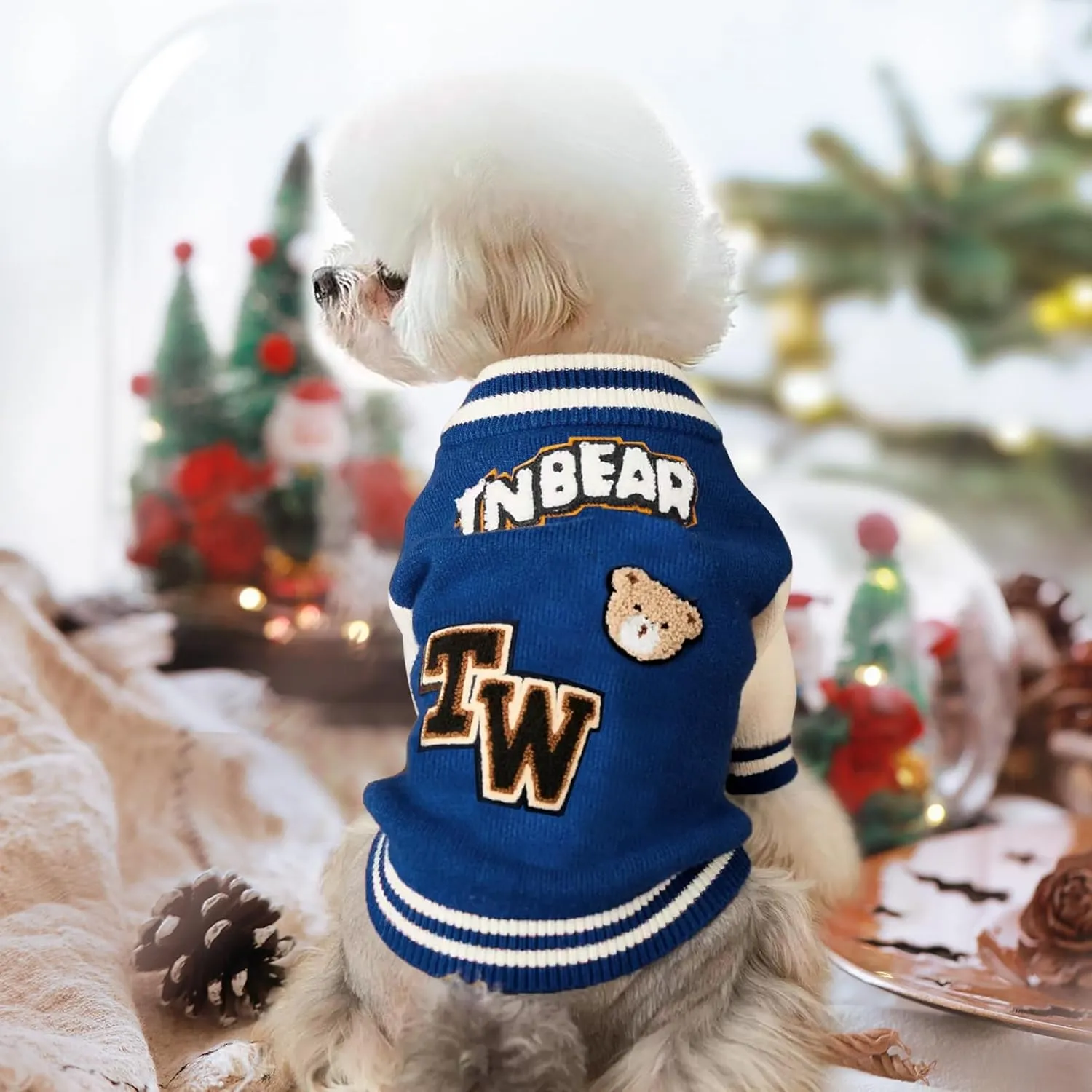 Small Puppy Sweater, Warm Pet Sweater, Cute Knitted Classic Dog Sweaters for Small Dogs, Dog Sweatshirt Clothes Coat Apparel (L)
