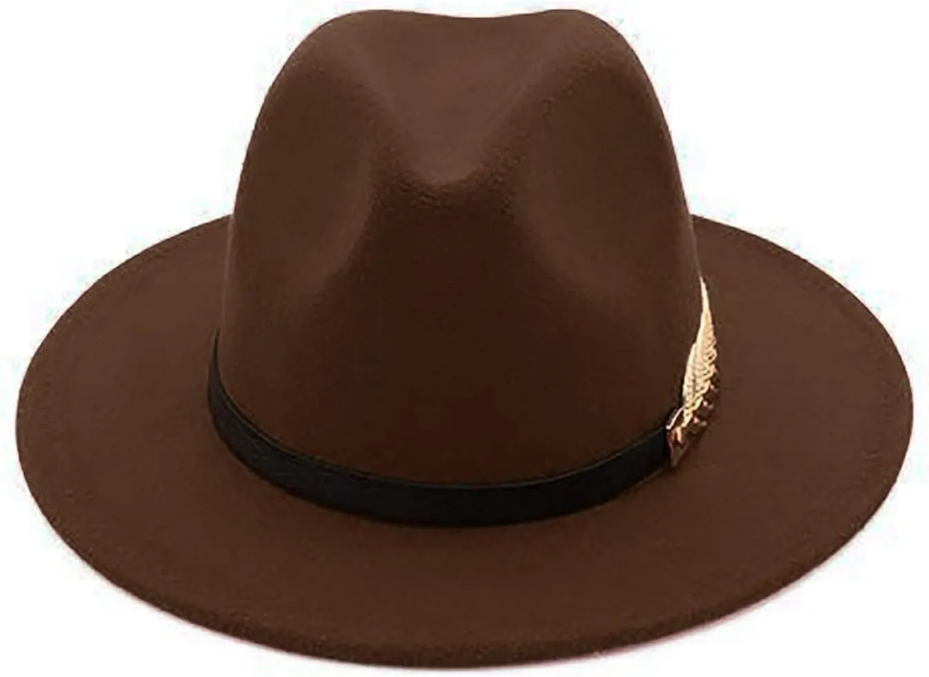 Solid Color Fedora Hat for Men Panama Party Hat Wide Brim Hat Unisex Belt Buckle Hat for Men Women