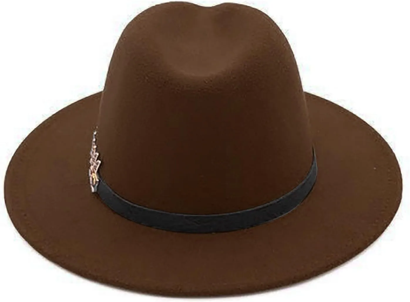 Solid Color Fedora Hat for Men Panama Party Hat Wide Brim Hat Unisex Belt Buckle Hat for Men Women
