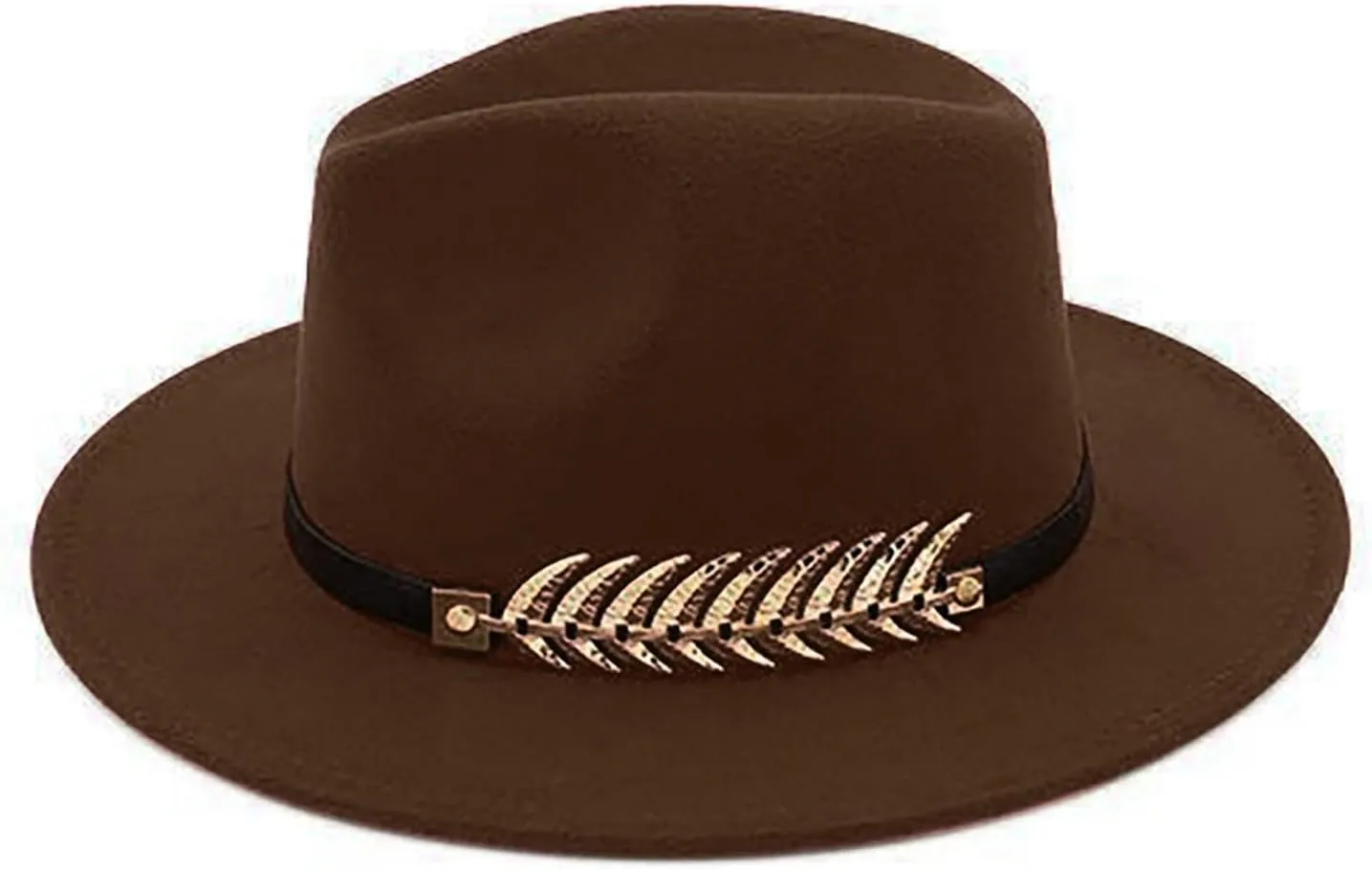 Solid Color Fedora Hat for Men Panama Party Hat Wide Brim Hat Unisex Belt Buckle Hat for Men Women