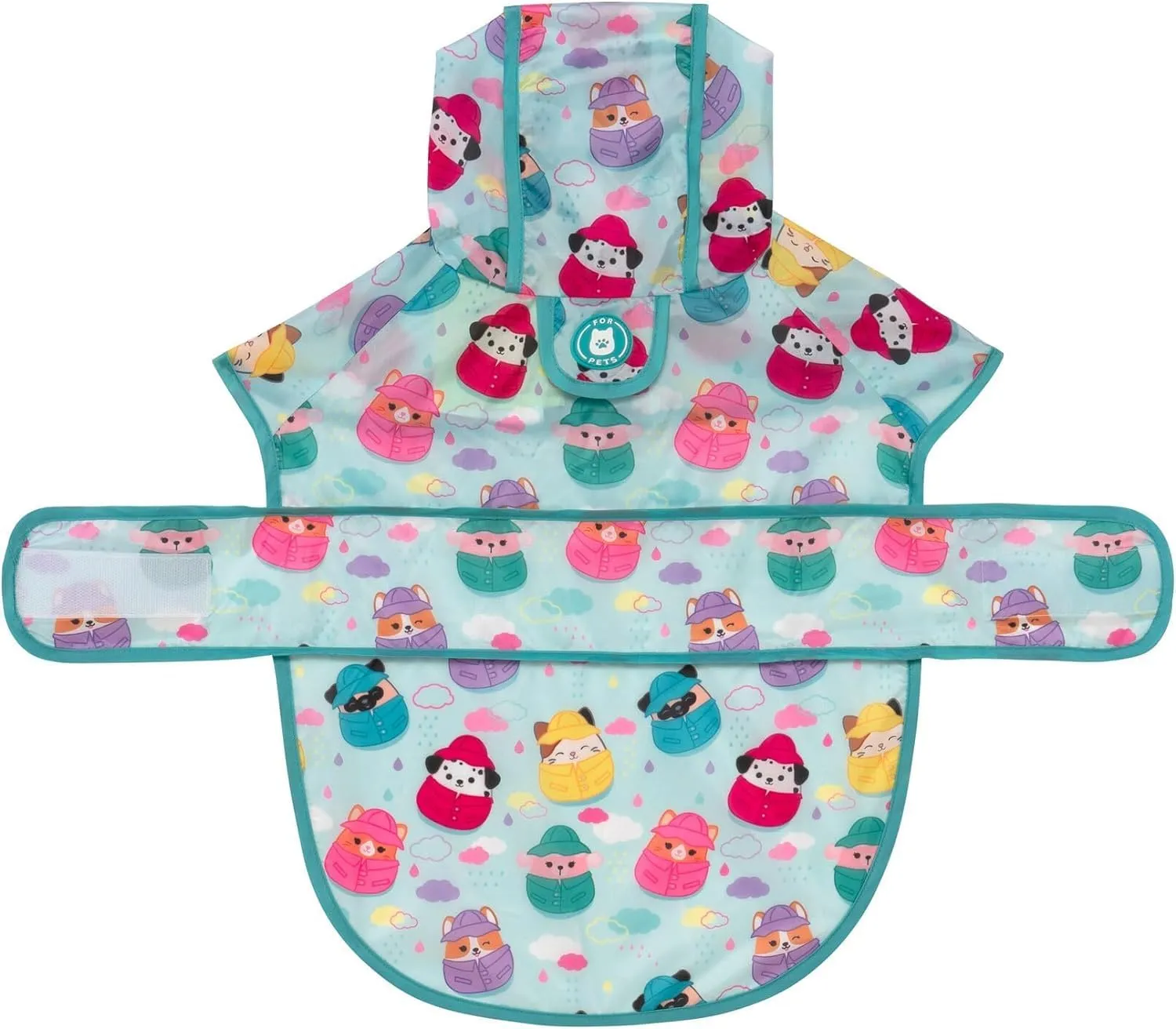 Squishmallows Original Its Raining Squish Pet Raincoat (Small) - Official Jazwares Pets Apparel for Dogs