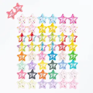 Star Hair Clips for Girls, 50 Pcs No Slip star Metal fashion Hair Snap Clips Barrettes for Kids Teens Women
