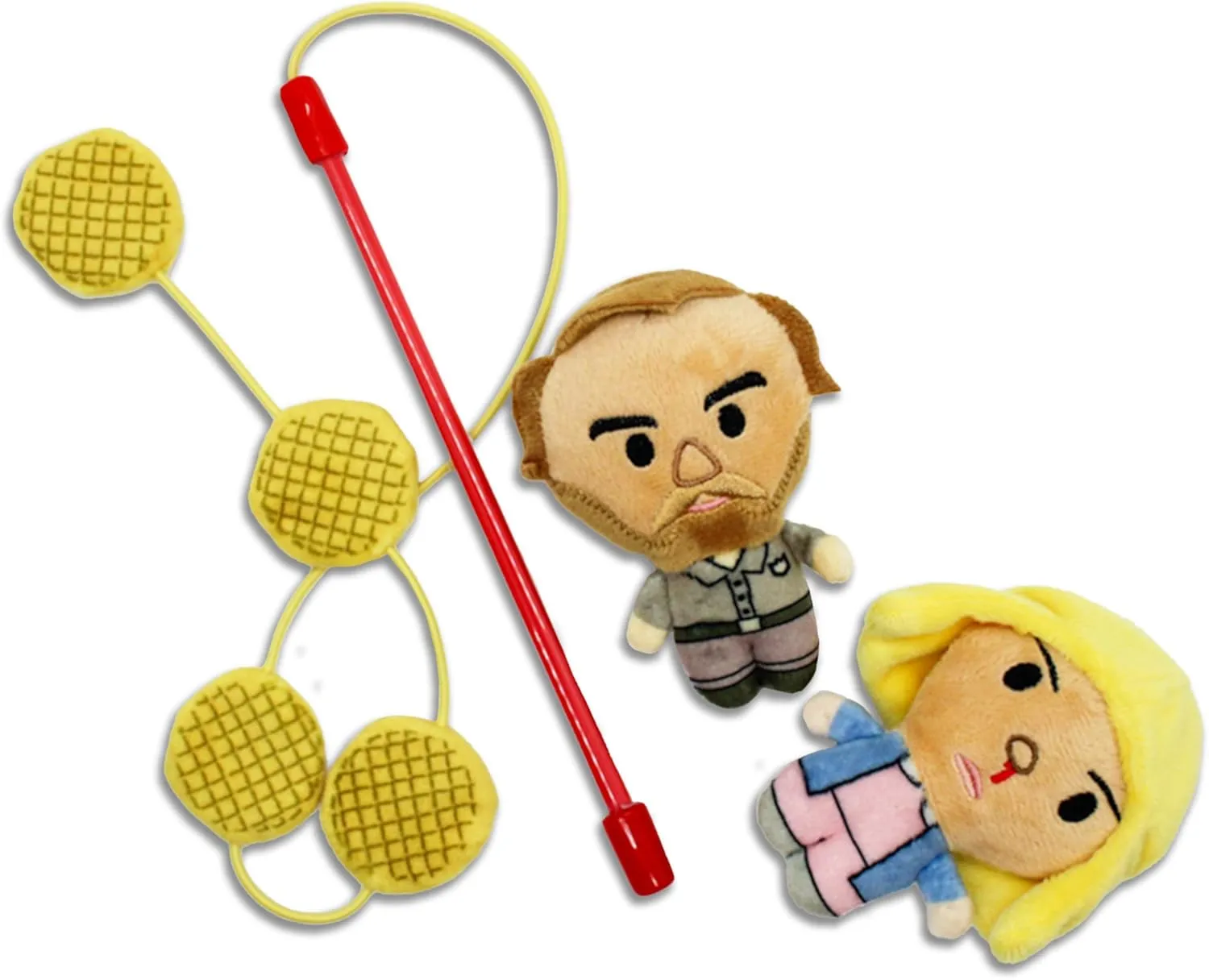 Stranger Things Official Merchandise | Variety Plush Toy Set for Cats | Eleven, Hopper, & Waffles Cat Toy Teaser Wand | Interactive Toys for Indoor Play