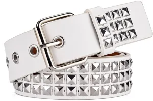 Studded Belt, Metal Punk Rock Rivet belt with Bright Pyramid Studded for Women Men