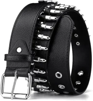 Studded Belt, Metal Punk Rock Rivet belt with Bright Pyramid Studded for Women Men