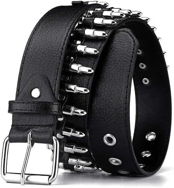 Studded Belt, Metal Punk Rock Rivet belt with Bright Pyramid Studded for Women Men