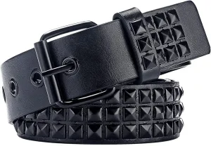 Studded Belt, Metal Punk Rock Rivet belt with Bright Pyramid Studded for Women Men