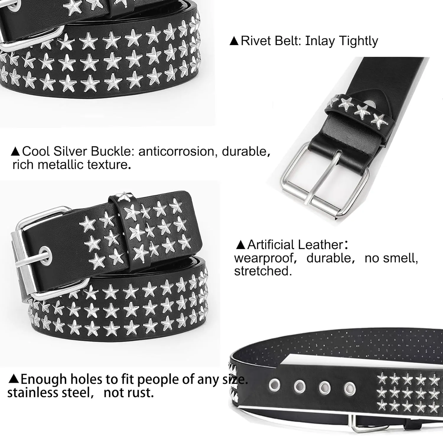 Studded Punk Y2K Goth Belt for Men or Women