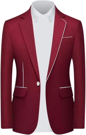 Suit Jacket for Mens Slim Fit Formal Blazer Jackets Long Sleeve Work Sport Coat Notch Neck Wedding Prom Jackets