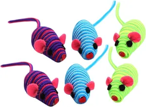 SUPVOX Cat Teaser Toy Set 6pcs Elastic Rope Mouse Toys Fun Decorative for Playtime Random Color
