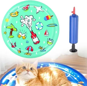 Thickened Water Sensor Play Mat for Cats, 2025 Upgrade Pet Cat Water Bed Play Mat Cool Comfort Inflatable Water Mat, Interactive Water Sensory Playmat with Fish for Pet Cat and Dog (#A3)