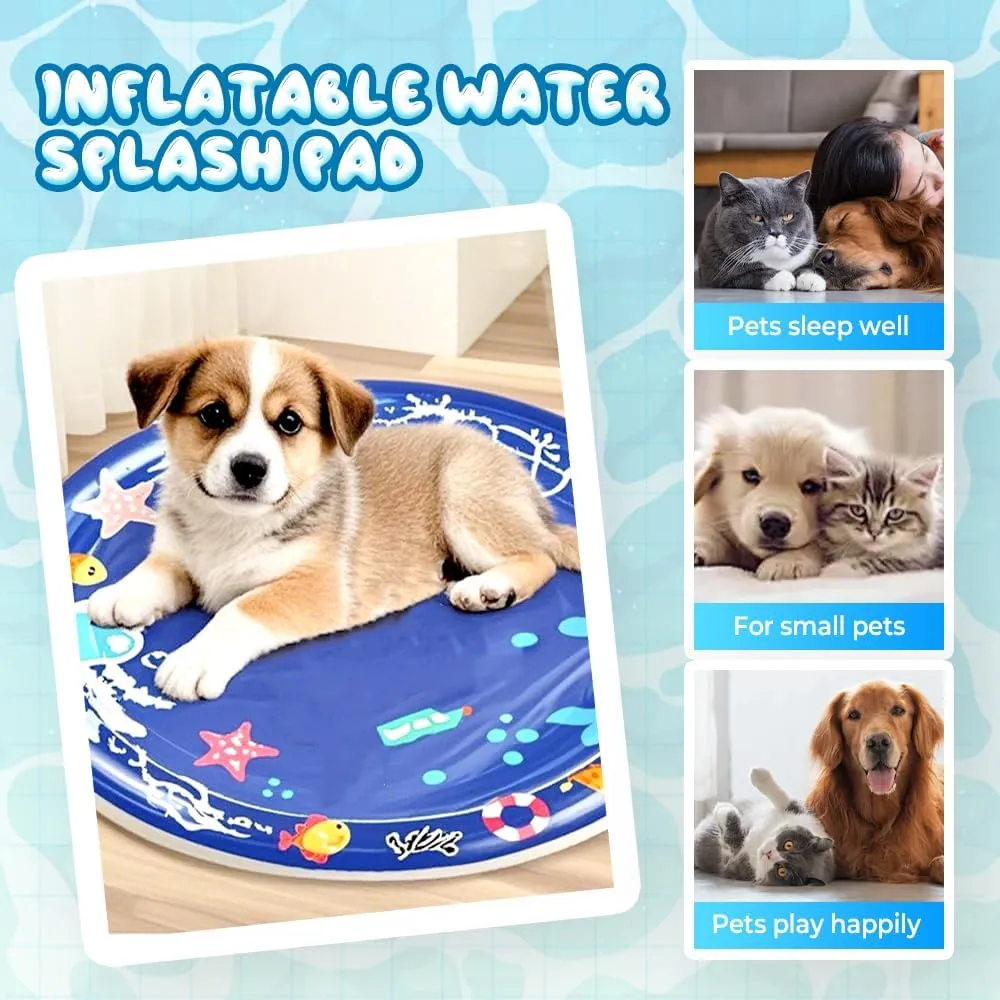 Thickened Water Sensor Play Mat for Cats, 2025 Upgrade Pet Cat Water Bed Play Mat Cool Comfort Inflatable Water Mat, Interactive Water Sensory Playmat with Fish for Pet Cat and Dog (#A4)