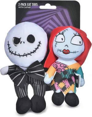 Tim Burton's The Nightmare Before Jack and Sally Catnip Kicker Cat Toys- 2PK | Cat Toys with Catnip | Nightmare Before Christmas Movie Toys for Cats, Official Cat Toy Product