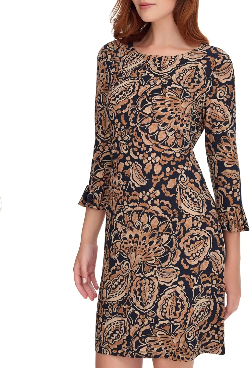 Tommy Hilfiger Womens Casual Jersey Knit Midi Dress