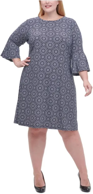 Tommy Hilfiger Womens Casual Jersey Knit Midi Dress