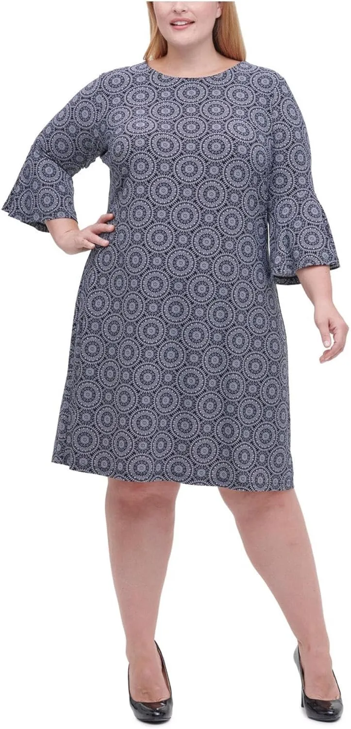 Tommy Hilfiger Womens Casual Jersey Knit Midi Dress