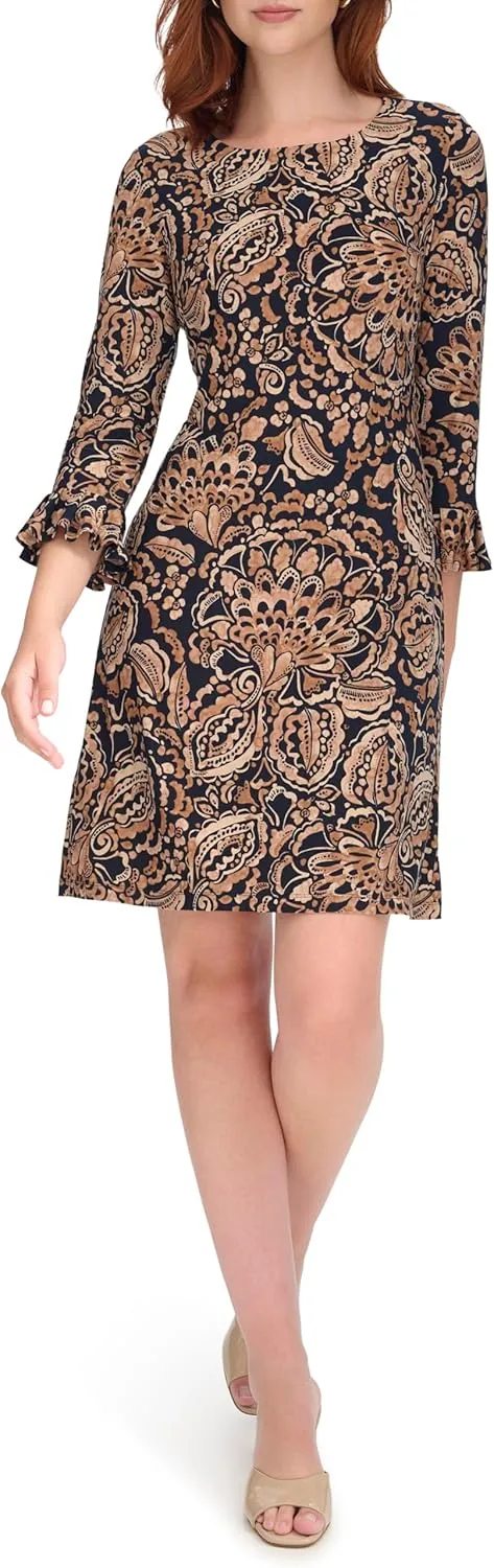 Tommy Hilfiger Womens Casual Jersey Knit Midi Dress