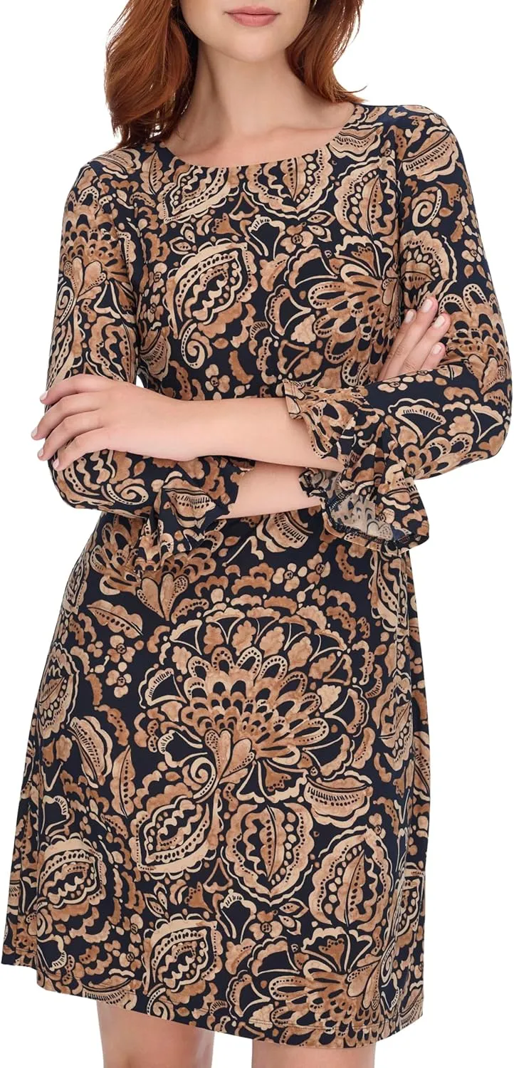 Tommy Hilfiger Womens Casual Jersey Knit Midi Dress
