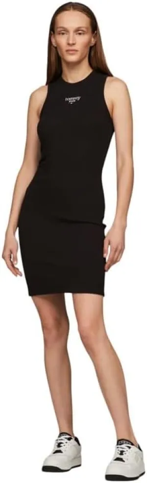 Tommy Jeans Women's Essential Logo Bodycon Dress (Black, Medium)