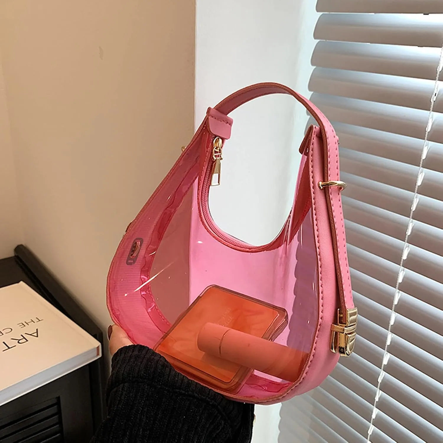Transparent Clear Jelly Underarm Bag Shoulder Bag for Women Luxury Purses and Handbags Sactchel Bag