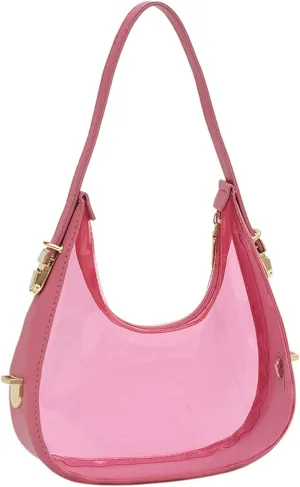 Transparent Clear Jelly Underarm Bag Shoulder Bag for Women Luxury Purses and Handbags Sactchel Bag