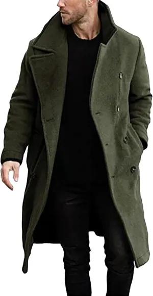 Trench Coat Jacket Men'S Autumn And Winter Street Trendy Short Off Shoulder Trench Coat Jacket Men Mens Coat Black