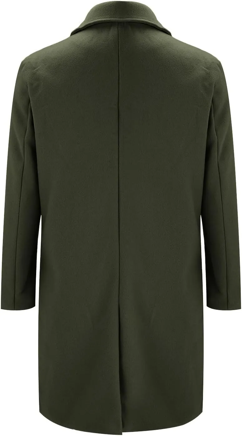 Trench Coat Jacket Men'S Autumn And Winter Street Trendy Short Off Shoulder Trench Coat Jacket Men Mens Coat Black