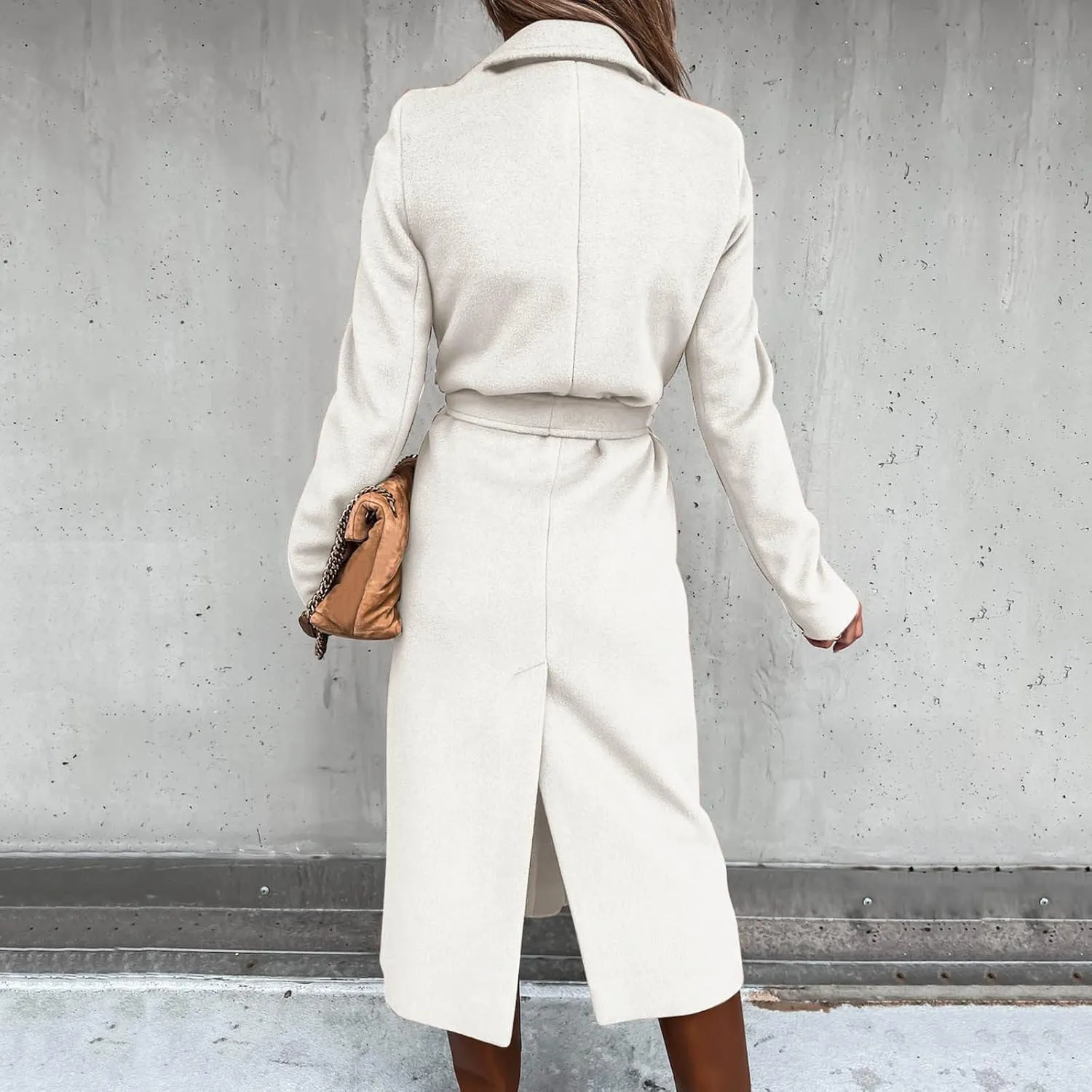 Trench Coat Sleeve Casual Fuzzy Jacket Loose Fitting Warm Winter Outwear Fashion Lapel Jacket Hooded Trench Coat