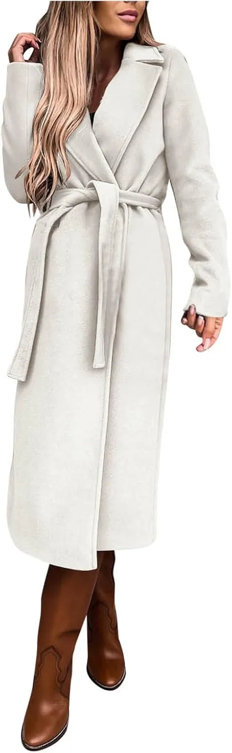 Trench Coat Sleeve Casual Fuzzy Jacket Loose Fitting Warm Winter Outwear Fashion Lapel Jacket Hooded Trench Coat