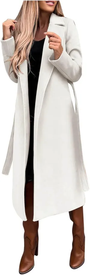 Trench Coat Sleeve Casual Fuzzy Jacket Loose Fitting Warm Winter Outwear Fashion Lapel Jacket Hooded Trench Coat