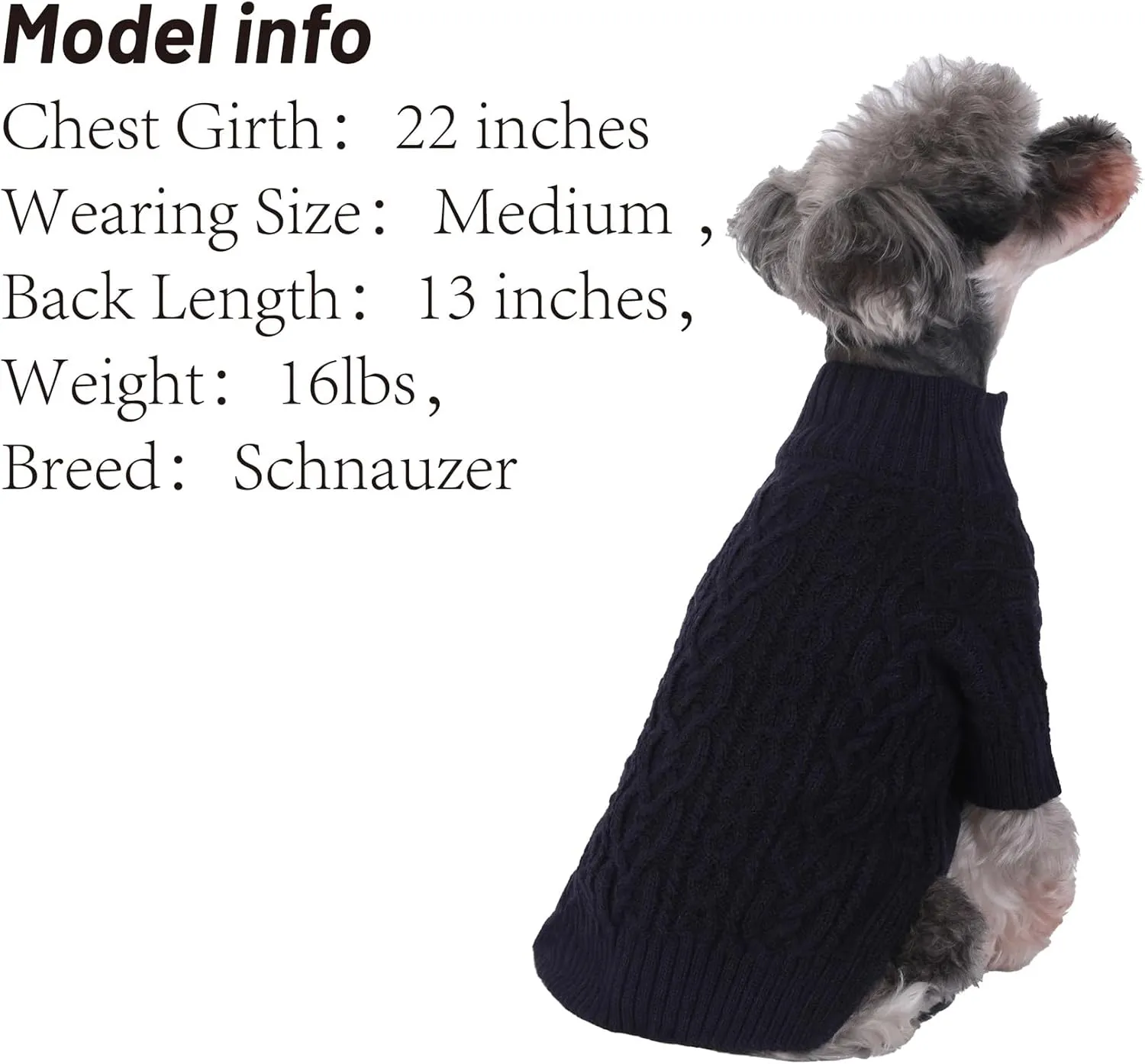 Turtleneck Knitted Dog Sweater Winter Coat Apparel Classic Knit Pet Clothes (Light Navy XS)