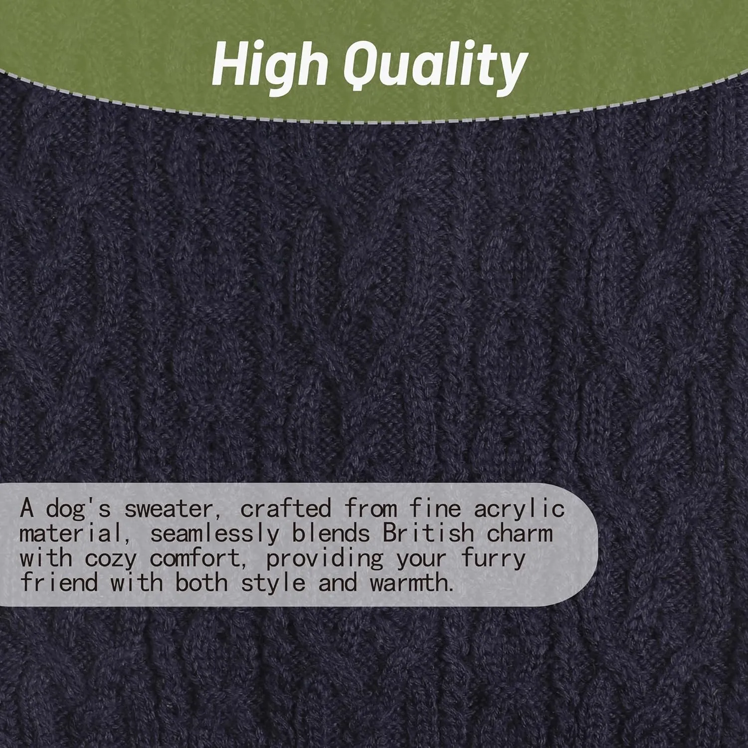 Turtleneck Knitted Dog Sweater Winter Coat Apparel Classic Knit Pet Clothes (Light Navy XS)