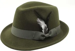 Vintage German Beer Hat Traditional Fedora with Feather for Oktoberfest Costume Parties & Men's Drinking Bucket