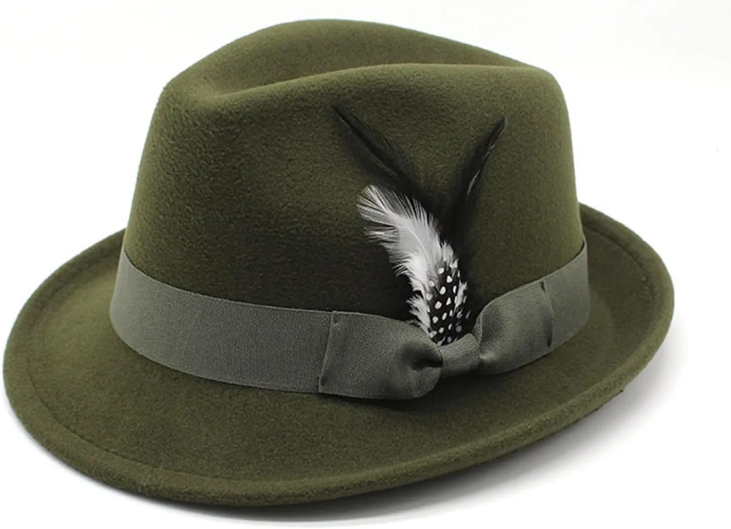 Vintage German Beer Hat Traditional Fedora with Feather for Oktoberfest Costume Parties & Men's Drinking Bucket