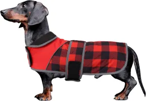 Warm Quilted Dachshund Winter Coat-Red Waterproof Dog Jacket with Outdoor Dog Apparel,Reflective Piping,Adjustable Straps,Cozy Outdoor Apparel for Medium to Large Dogs-Warm and Windproof Pet Clothing