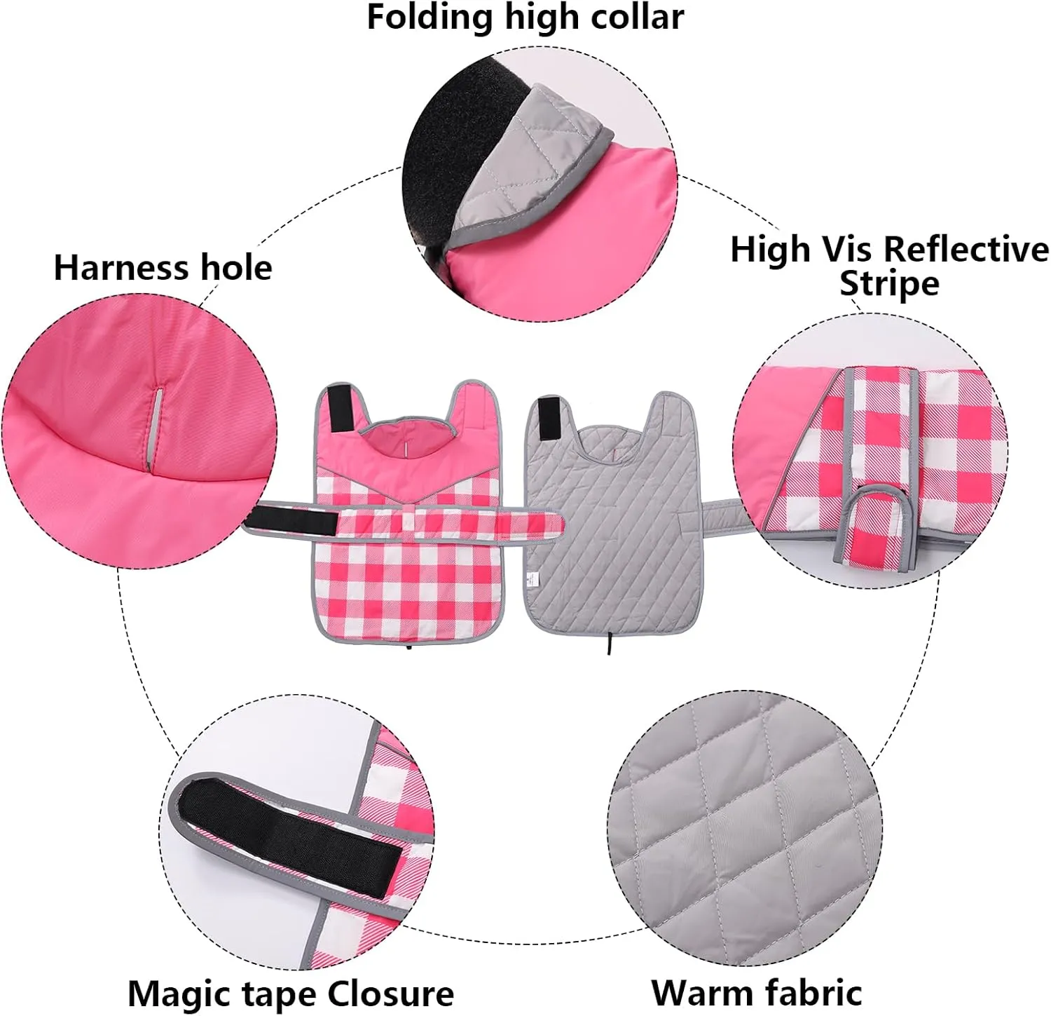 Warm Quilted Dachshund Winter Coat-Red Waterproof Dog Jacket with Outdoor Dog Apparel,Reflective Piping,Adjustable Straps,Cozy Outdoor Apparel for Medium to Large Dogs-Warm and Windproof Pet Clothing