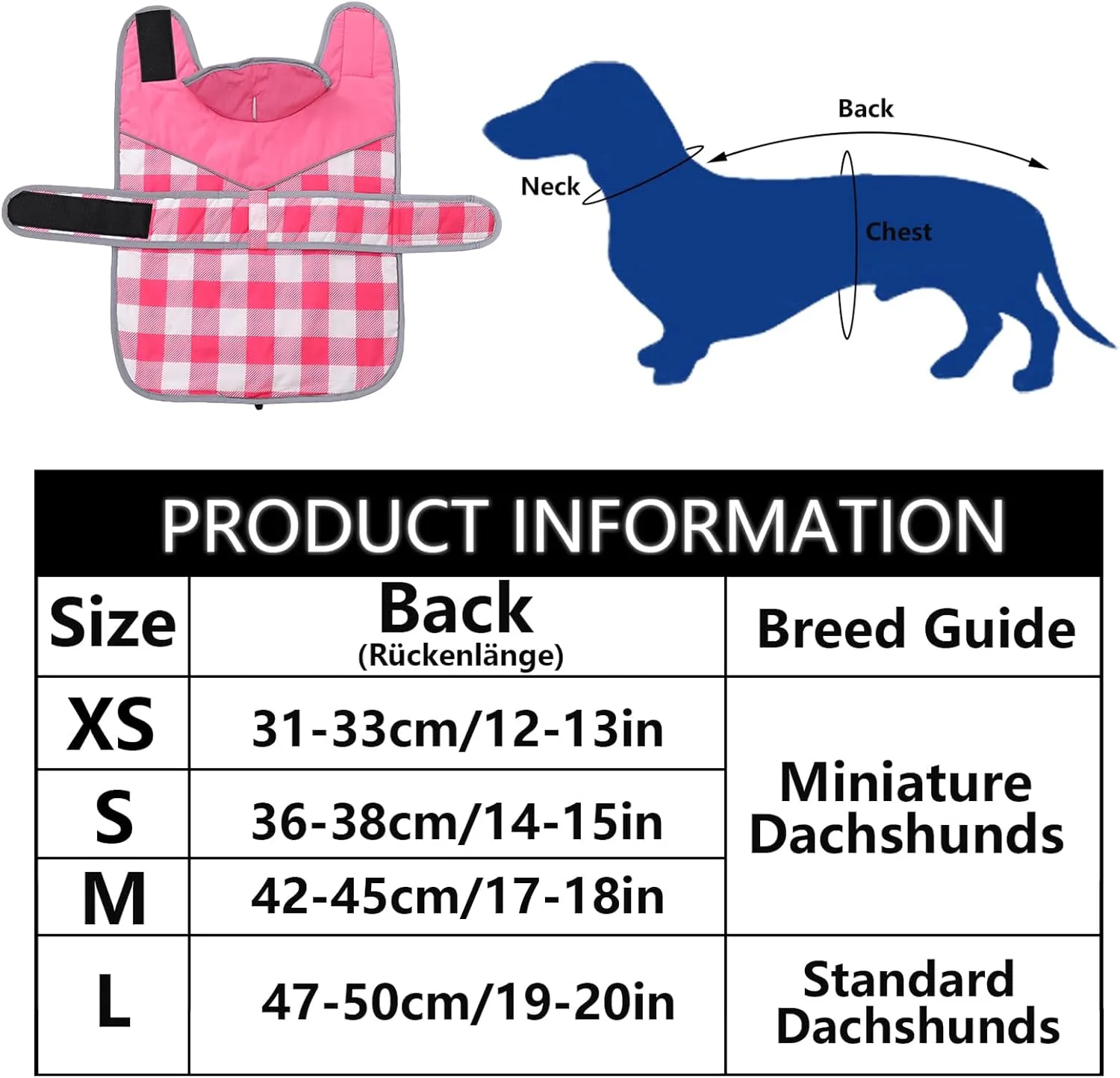 Warm Quilted Dachshund Winter Coat-Red Waterproof Dog Jacket with Outdoor Dog Apparel,Reflective Piping,Adjustable Straps,Cozy Outdoor Apparel for Medium to Large Dogs-Warm and Windproof Pet Clothing