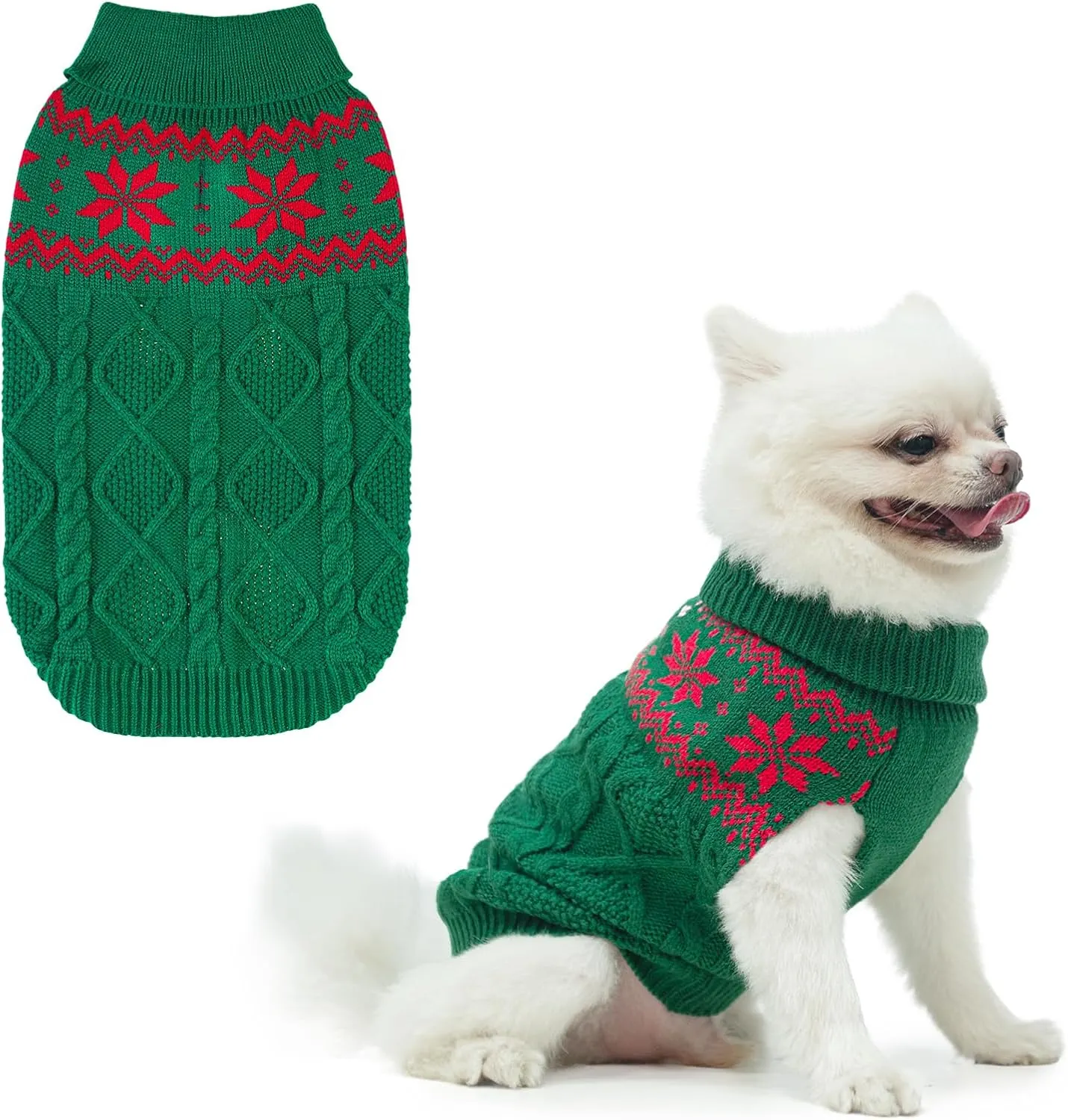 Warm Winter Dog Sweater - Cold Weather Pet Clothes for Small Medium Large Dogs Indoor Outdoor, Soft Classic Knit Puppy Apparel