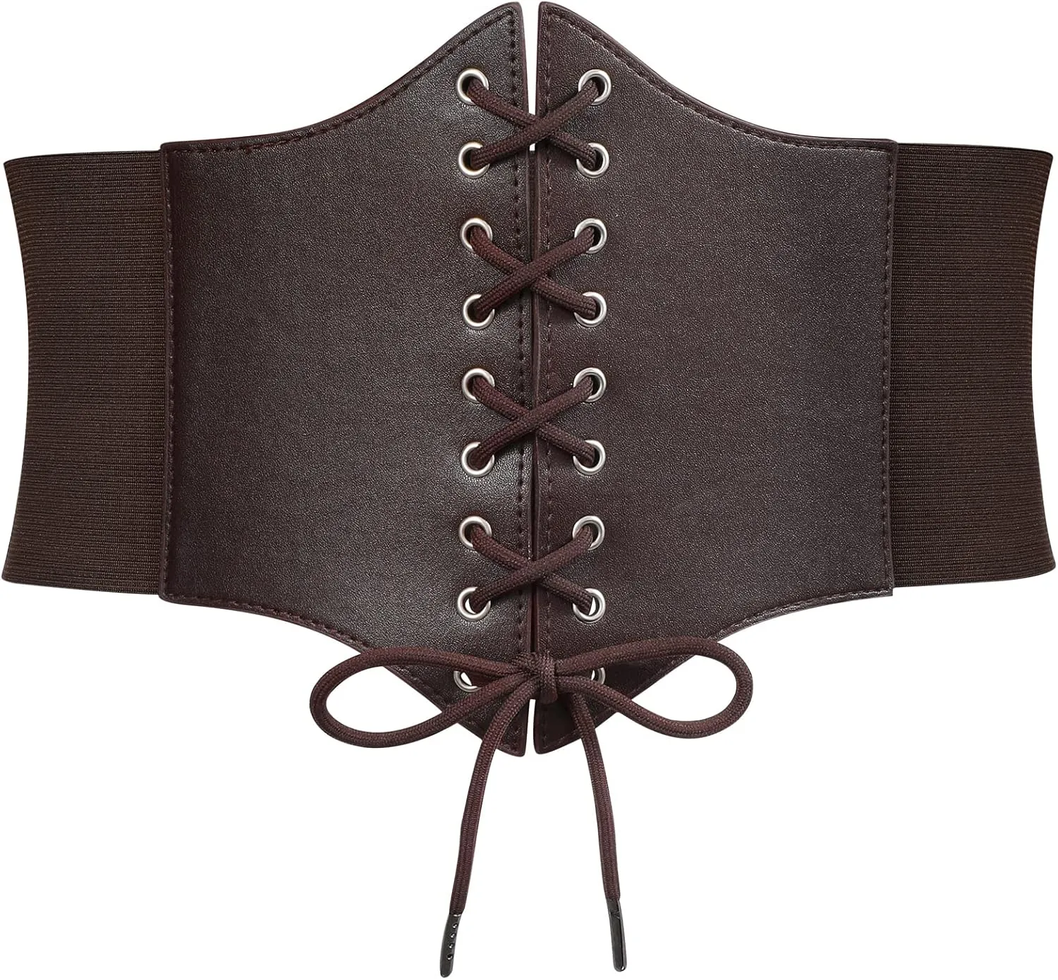 WERFORU Women Corset Elastic Belt Wide Retro Lace-up Tied Costume Waspie Waist Belt for Ladies