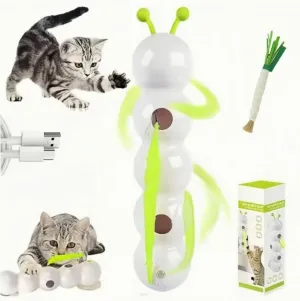Whirlie Cat Toy Smart Motion Cat Toy with Suction Cup Wall & Window Mounted Cats Toys for Hunting, Jumping, and Interactive Play (white-1pcs)