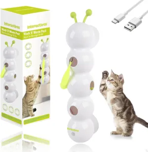 Whirlie Cat Toy  Whirlie Smart Motion Cats Toys with Worm Design, Interactive Automatic Kitten Plaything,Happy Luna Cat Toy with Suction Cup, for Hunting, Jumping, and Interactive Play