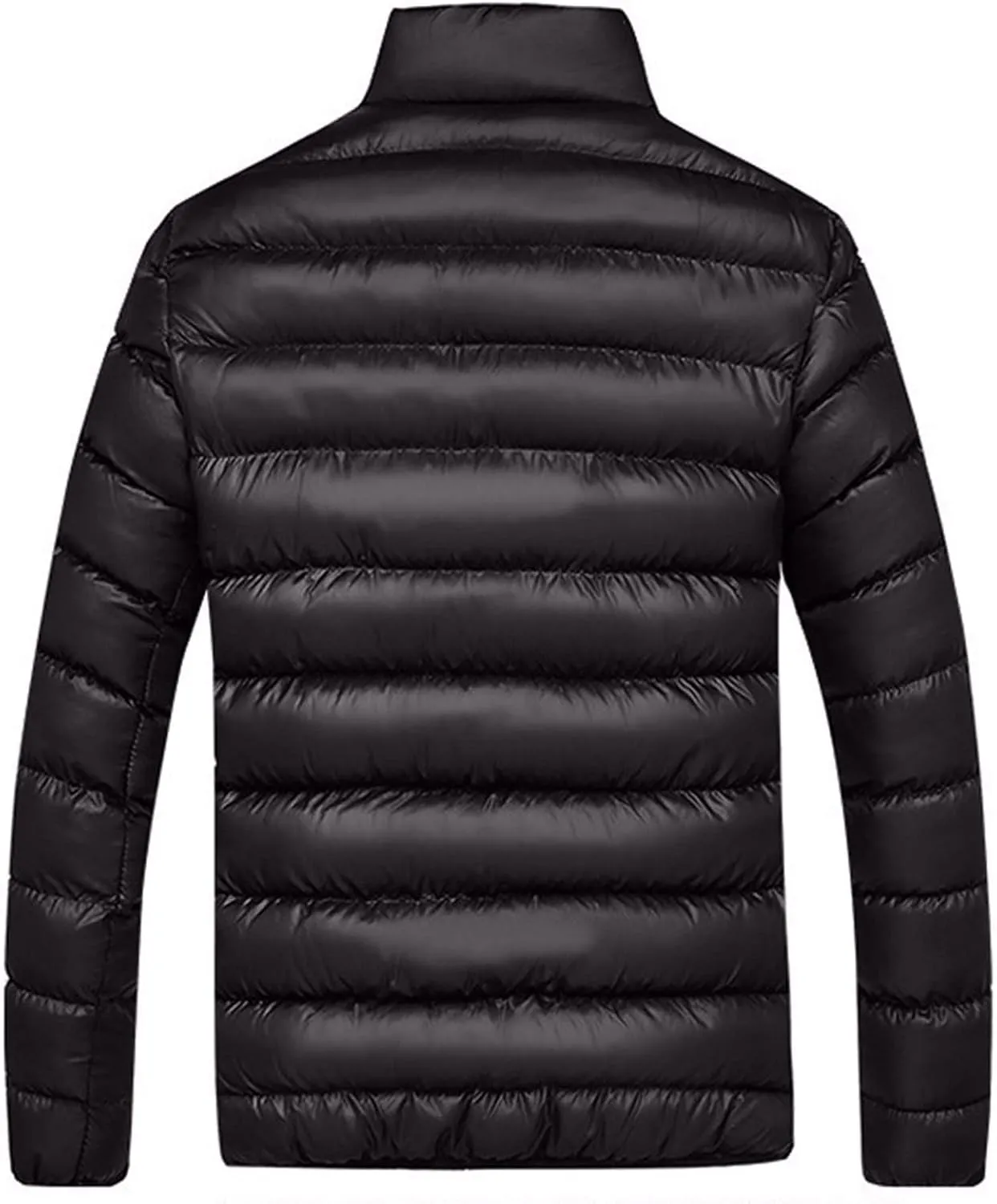 Winter Jackets for Men Lightweight Puffer Jacket Full Zip Warm Quilted Jackets Packable Down Jacket Stand Collar Coat
