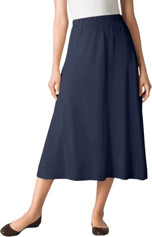 Woman Within Plus Size 7-Day Knit A-Line Skirt