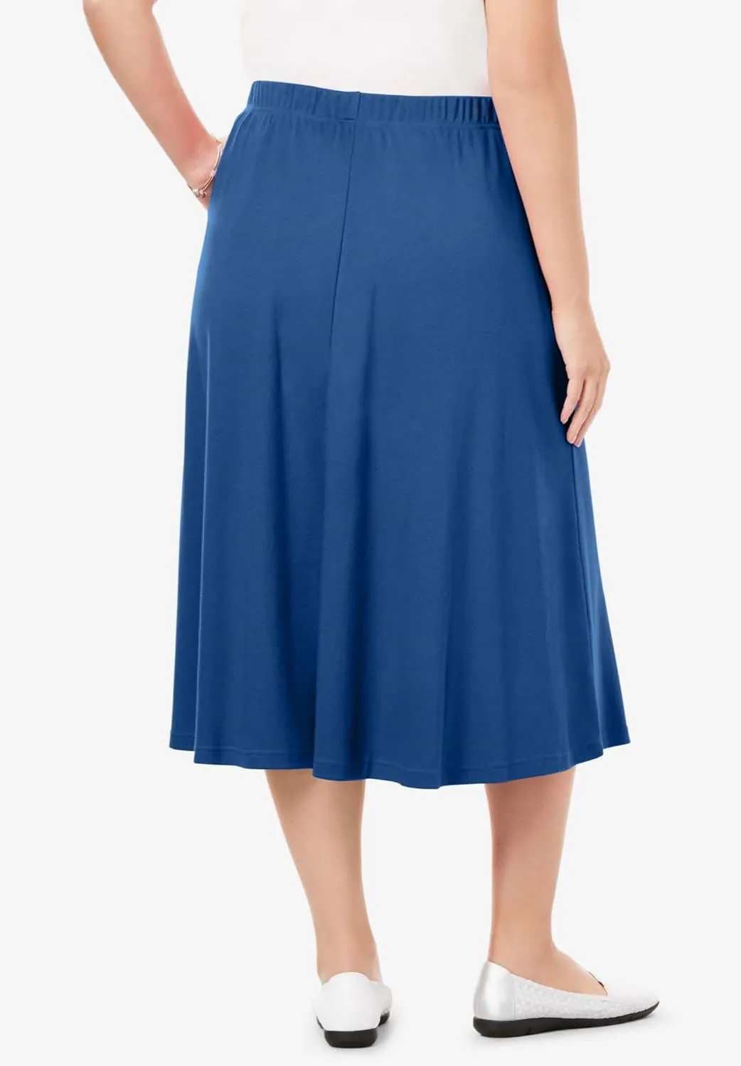 Woman Within Plus Size 7-Day Knit A-Line Skirt