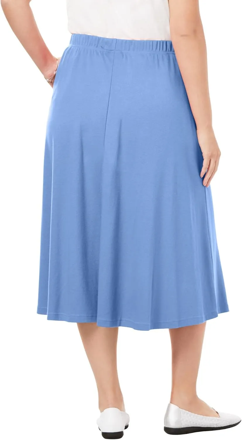 Woman Within Plus Size 7-Day Knit A-Line Skirt