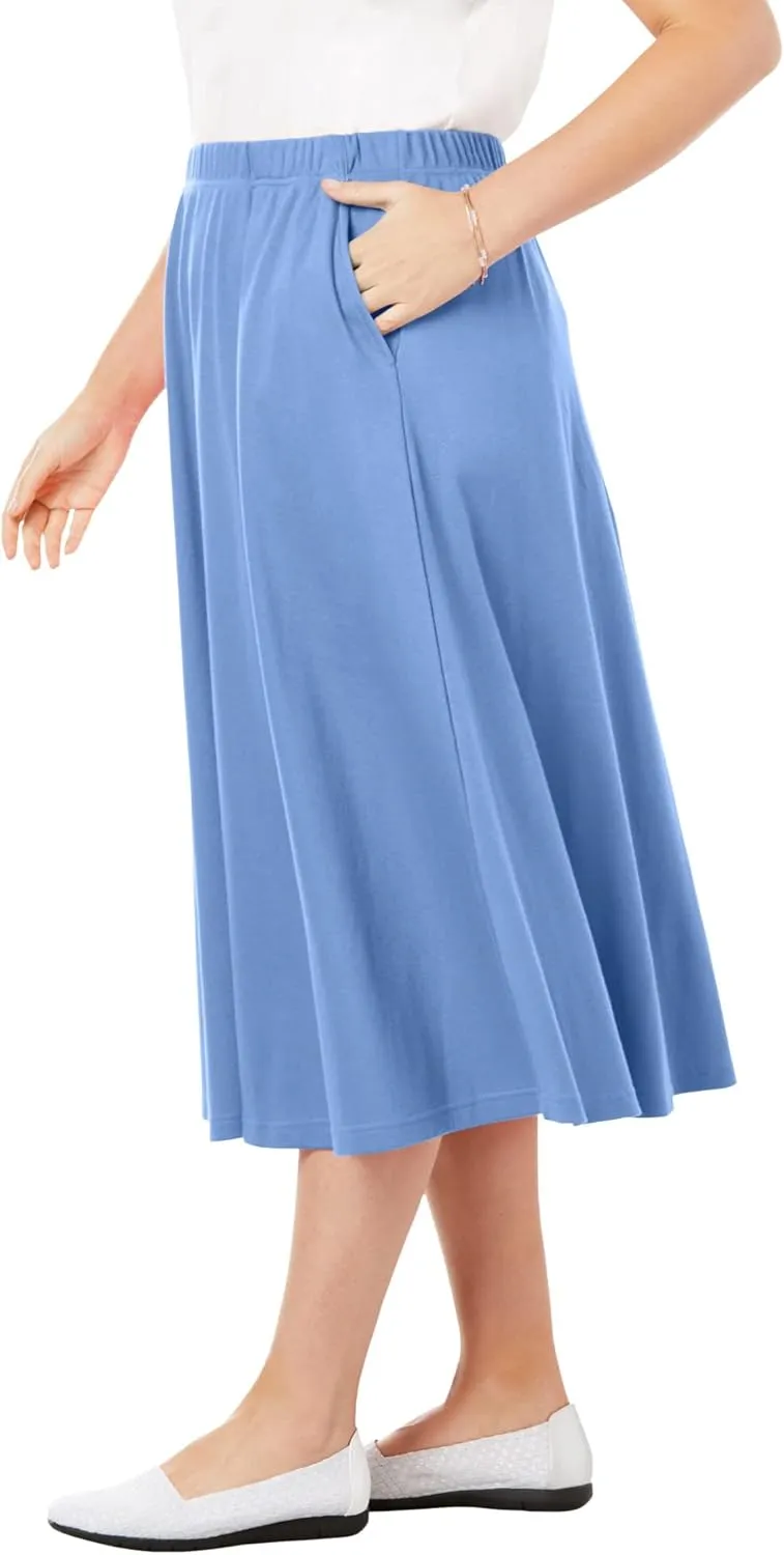 Woman Within Plus Size 7-Day Knit A-Line Skirt