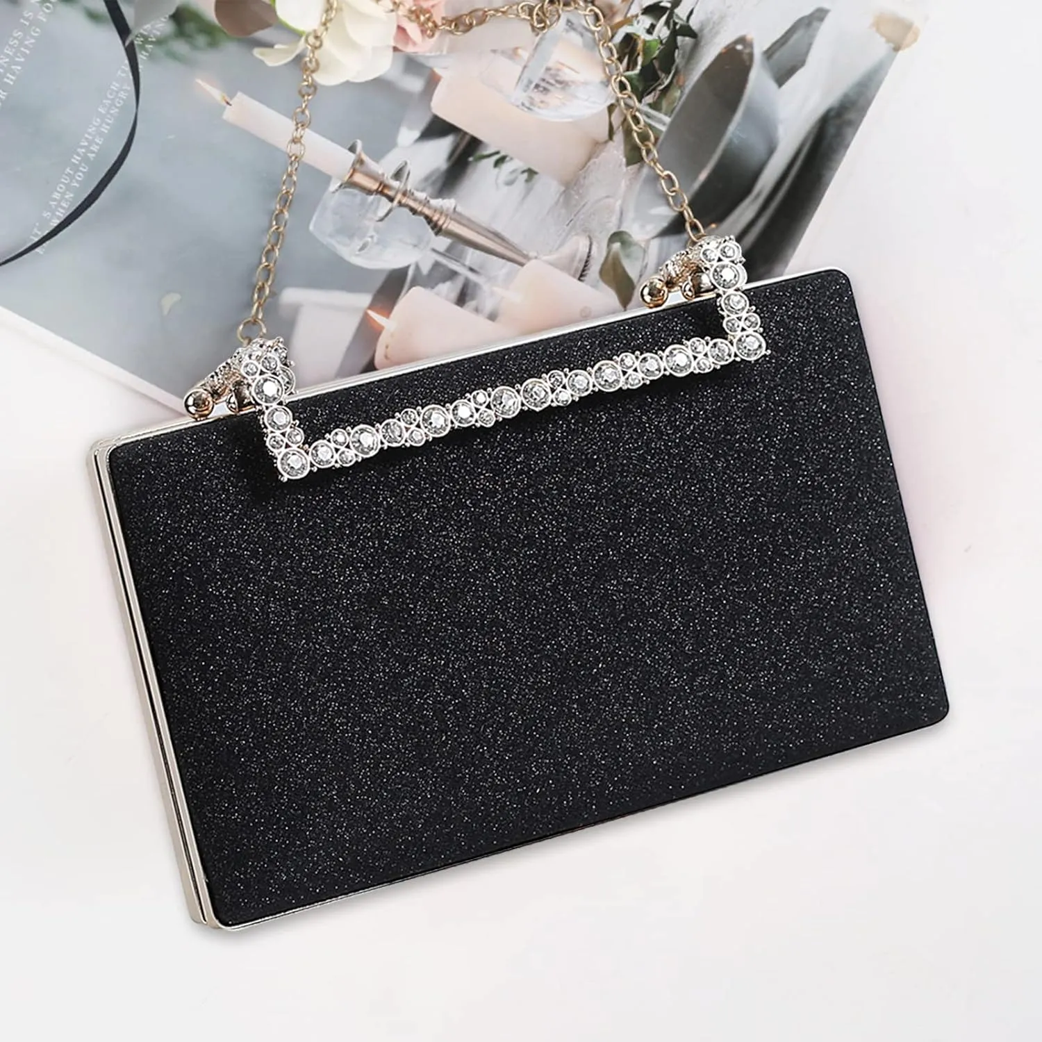 Women Clutch Purse Glitter Evening Bag Sequins Clutch Bag Sparkly Handbag Bridal Wedding Purse