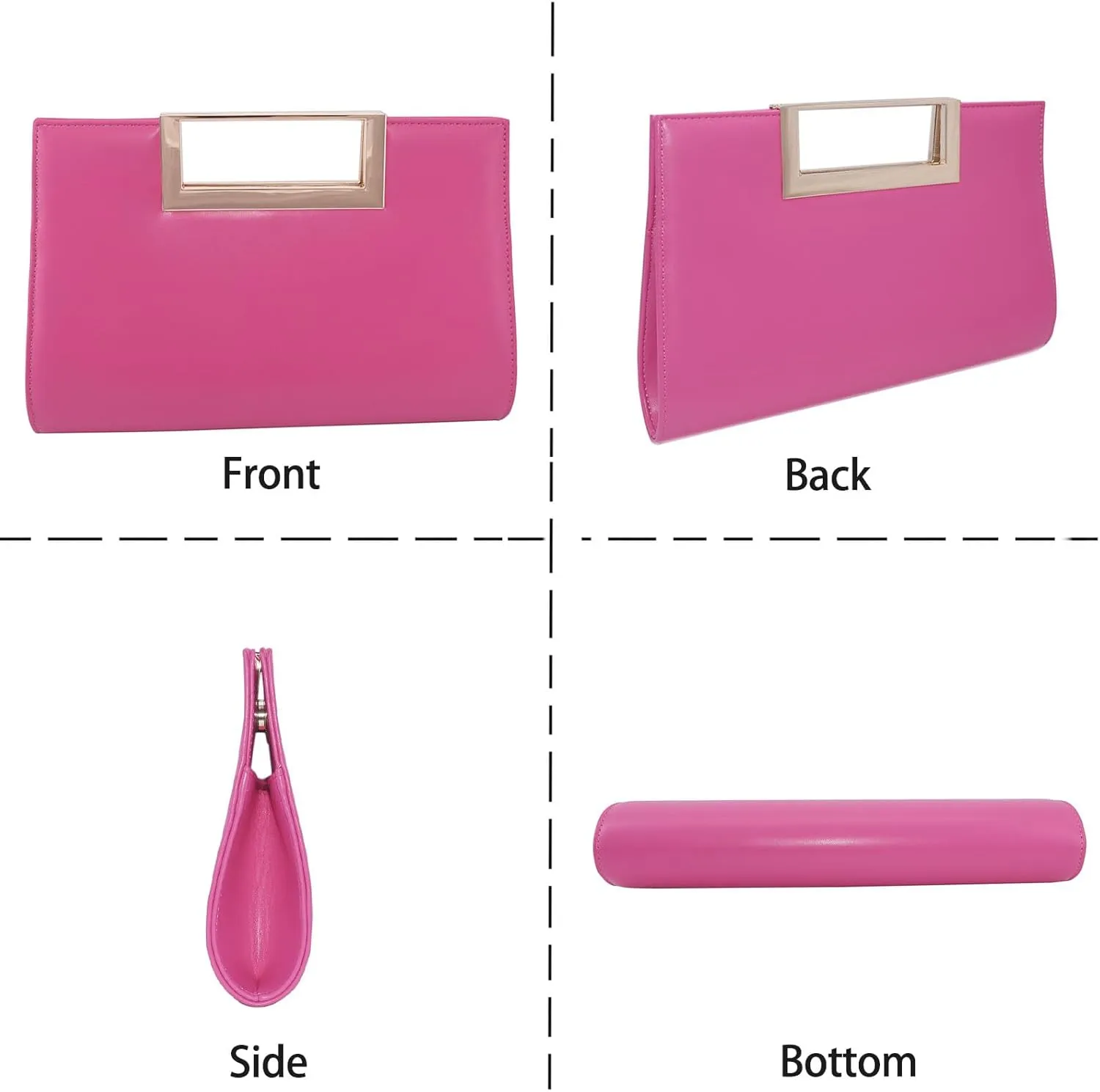 Women Clutch Purse Vegan Leather Evening Hand Bag Ladies Fashion Formal Casual Bridal Crossbody PU Handbag for Women Party
