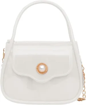 Women Crossbody Chain Purse PVC Jelly Small Bag Solid Color Shoulder Handbag for Various Occasion and Travel