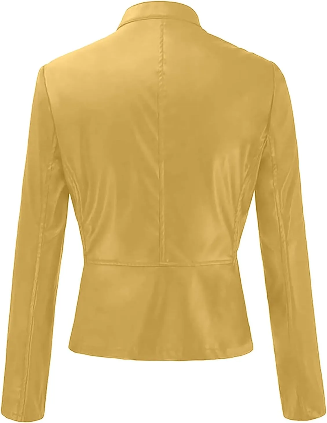 Women Faux Leather Jacket, Women's Zip Up Motorcycle Short PU Moto Biker Outwear Fitted Slim Coat Tops
